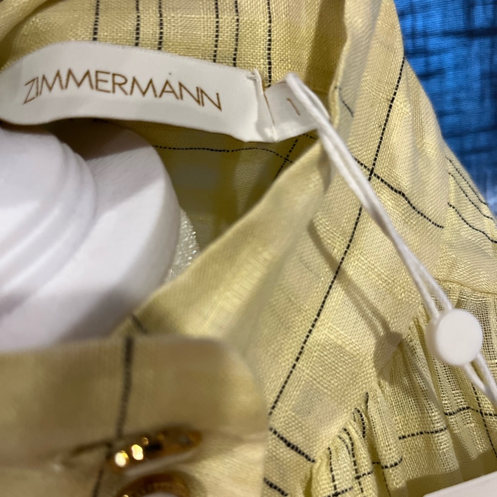 NWT Zimmermann Yellow Plaid Dress size 1